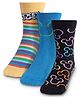 Cute Walk by Babyhug Knit Antibacterial Socks With Mickey Mouse Graphics Pack Of 3 - Blue Black & Yellow