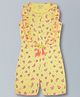 Plum Tree Pure Cotton Sleeveless Watermelon & Hearts Printed Jumpsuit - Yellow