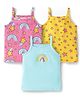 Babyhug 100% Cotton Single Jersey Knit Slips With Star & Rainbow Print Pack Of 3 - Light Blue Pink & Yellow
