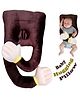 Muren Baby Hand Hugging And head Shape Soft pillow for new Born Breathable Washable Protection Cushion for 0-18 Months Infant-Dark Brown