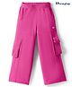 HoneyHap Premium 100% Cotton Looper Knit Full Length Track Pant with Bio Finish & Cargo Pockets  - Pink
