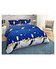 BHAIJI BEDSHEETS Glace Cotton Bed Sheet Double Bed With 2 Pillow Covers Kids Cartoon Prints - Rocket Space Night Scene