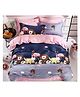 BHAIJI BEDSHEETS Glace Cotton Bed Sheet Double Bed With 2 Pillow Covers Kids Cartoon Prints - Animal Carnival Print