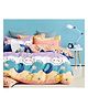 BHAIJI BEDSHEETS Glace Cotton Bed Sheet Double Bed With 2 Pillow Covers Kids Cartoon Prints - Moon Star Print