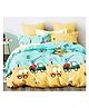BHAIJI BEDSHEETS Glace Cotton Bed Sheet Double Bed With 2 Pillow Covers Kids Cartoon Prints - Yellow Crane