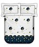 BHAIJI BEDSHEETS Glace Cotton Bed Sheet Double Bed With 2 Pillow Covers Kids Cartoon Prints - Moon Star