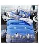 BHAIJI BEDSHEETS Glace Cotton Bed Sheet Double Bed With 2 Pillow Covers Kids Cartoon Prints - Astronot