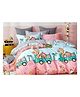 BHAIJI BEDSHEETS Glace Cotton Bed Sheet Double Bed With 2 Pillow Covers Kids Cartoon Prints - Animal Train