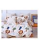 BHAIJI BEDSHEETS Glace Cotton Bed Sheet Double Bed With 2 Pillow Covers Kids Cartoon Prints - Lion Dino