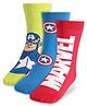 Pine Kids Marvel Knit Antibacterial Socks With Avenger Graphics Pack Of 3 - Red Blue & Green