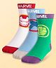 Pine Kids Marvel Knit Antibacterial Socks With Avengers Graphics Pack Of 3 - Green Light Blue & White