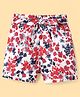 CrayonFlakes Rayon Floral Printed Belted Shorts - Off White