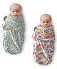 Polka Tots Cotton Newborn Weft Knitted Cotton Pack of 2 Swaddle Wrap | Soft, Breathable & Cozy Fit Rainbow & Heart Print (06 Months)