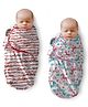 Polka Tots Cotton Newborn Weft Knitted Cotton Pack of 2 Swaddle Wrap | Soft, Breathable & Cozy Fit Unicorn & Love Print (06 Months)