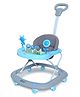 Funride Baby Walker with Parent Handle Rod  Foldable Activity Walker with Adjustable Height & Parent Handle Rod  - Blue & Grey