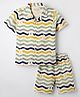 JASH KIDS Cotton Woven Half Sleeves Shirt & Shorts Co-Ord Set With Boat Print - Green