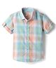 JASH KIDS Cotton Woven Half Sleeves Checkered Shirt - Light Blue