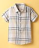 JASH KIDS Cotton Woven Half Sleeves Shirt With Checks Print - Navy Blue
