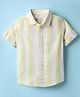 JASH KIDS Cotton Woven Half Sleeves Striped Shirts - Yellow