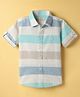 JASH KIDS Cotton Woven Half Sleeves Striped Shirt - White