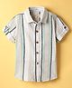 JASH KIDS Cotton Woven Half Sleeves Striped Shirt - Multicolour