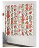 Trance Home Linen Floral Printed 5 Feet 100% Cotton Living Room Bedroom Door and Windows Curtain (Huvu Red Set 2,5Ft)
