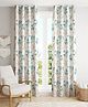 Trance Home Linen Floral Printed 9 Feet 100% Cotton Living Room Bedroom Door and Windows Curtain (Tashi Blue Set 2,9Ft)