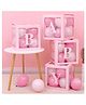 Shopperskart Baby Balloon Box Baby Shower Decorarions Kit Transparent Balloon Box is Perfect for Baby Shower & 1st Birthday Celebration - Pack of -4 Pink
