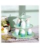 Party Anthem 3 Tier Gold Foil Scalloped Cardboard Cupcake Stand - Mint Green