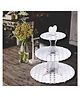 Party Anthem Metallic 3 Tier Polka Dots Cup Cake Stand - Silver