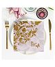 Party Anthem 2 Ply Gold Floral Printed Paper Napkins - Pack of 40