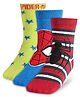 Pine Kids Knit Antibacterial Socks With Spider Man Graphics Pack Of 3 - Red Blue & Green