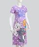 Bella Mama Disney Cotton Knit Half Sleeves Nighty With Aristocrats Marie Graphics - Lavender