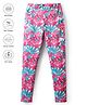 Pine Active Full Length Super Stretch Leggings with Floral Print  - Pink