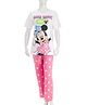 Bella Mama Disney Cotton Knit Half Sleeve Nursing Night Suit with Minnie Mouse Graphics - Pink & White