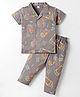 Evimo Single Jersey Knit Half Sleeves Night Suit With Gaming Print - Grey