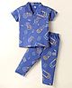 Evimo Single Jersey Knit Half Sleeves Night Suit With Gaming Print - Royal Blue