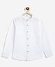 Campana 100% Cotton Full Sleeves Solid Shirt - White