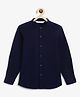 Campana 100% Cotton Full Sleeves Solid Shirt - Navy Blue