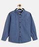 Campana 100% Cotton Full Sleeves Textured Shirt - Blue