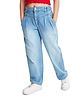 Olele Cotton Denim Retro Front Yoke Relaxed Fit Jeans - Blue