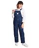 Olele Raw Cotton Denim Sleeveless ND Patch Detailed Carpenter Style Dungaree - Blue