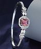 ZENEME Red Stone Garnet Glow Bangle Style Bracelet Quantity 1 Ruby Red Colour