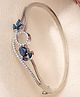 Blue Leaf Stone Garnet Glow Bangle Style Bracelet