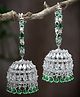 ZENEME Green American Diamond Studded  Jhumki Earring - Green Colour
