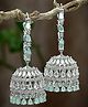 ZENEME Ocean Blue American Diamond Studded  Jhumki Earring - Sea Green