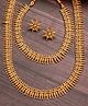 ZENEME Gold-Plated Maharani Haar Necklace with Earrings Festive Bridal Wear Jewellery Set - Gold - 20 g