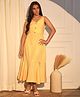 Bolly Lounge Cotton Blend Sleeveless Striped Dress - Yellow