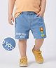 Mark & Mia Denim Knee Length Shorts With Smiley Print - Light Blue