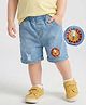 Mark & Mia Cotton Lycra Denim Knee Length Shorts With Lion Print - Blue